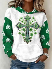 Women's St. Patrick's Day Print Large-sized Hooded Sweatshirt