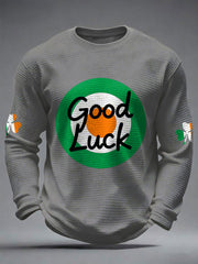 Men's Good Luck St.Partrick's Day Irish Mods Music Lover Printed Waffle Tops