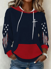 Women's Christian Cross Large-sized Hooded Sweatshirt