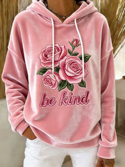 Women's Be Kind Print Casual Flannel Sweater