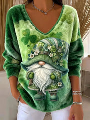 Women's St. Patrick's Day Printed Casual Top