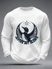 Men's Justice Not Silence Be Good Be Pretti Anti ICE Waffle Long Sleeve T-Shirt