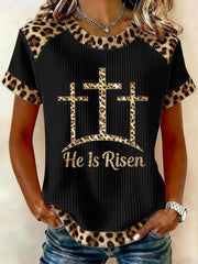 Women's 'He Is Risen' Printed Casual T-Shirt