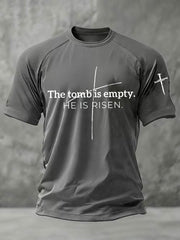 Men's 'He Is Risen' Printed Casual T-Shirt