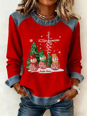 Women's Faith Christmas Snowman Sweatshirt