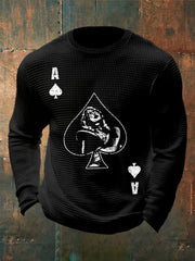 Men's Rock Band Printed Waffle Long Sleeve T-Shirt