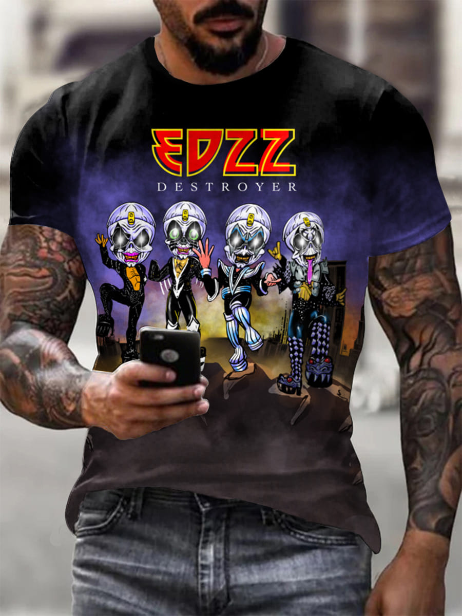 Men's Rock Band Printed T-shirt