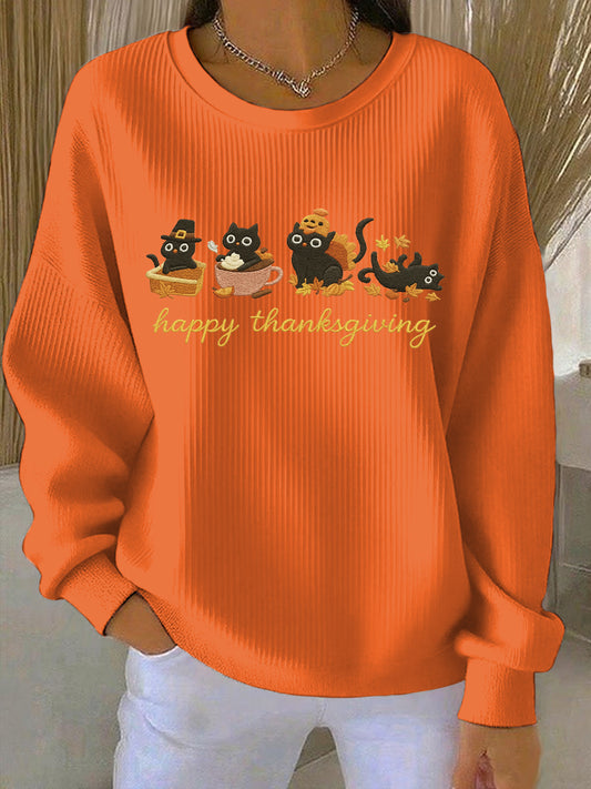 Women's Thanksgiving Print Casual Sweatshirt