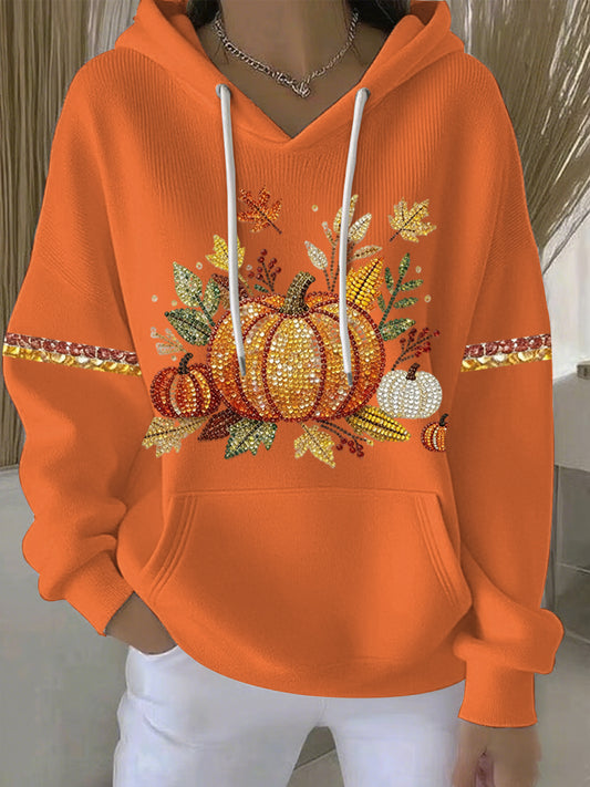 Women's Thanksgiving Print Casual Hoodie