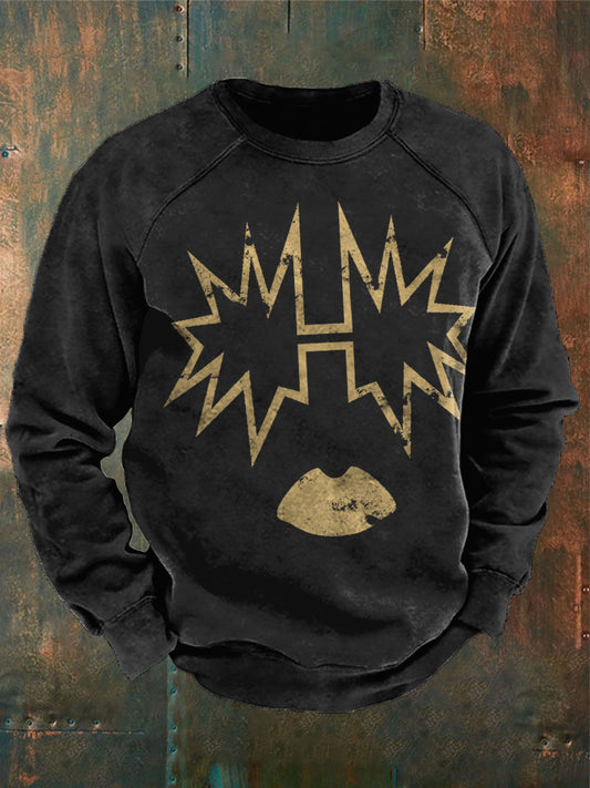 Mne's Rock Band Print Casual Sweatshirt