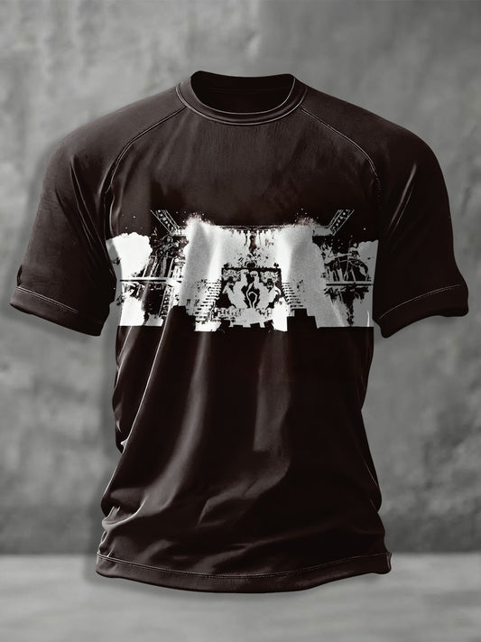 Men's Rock Band Print short sleeve t-shirt