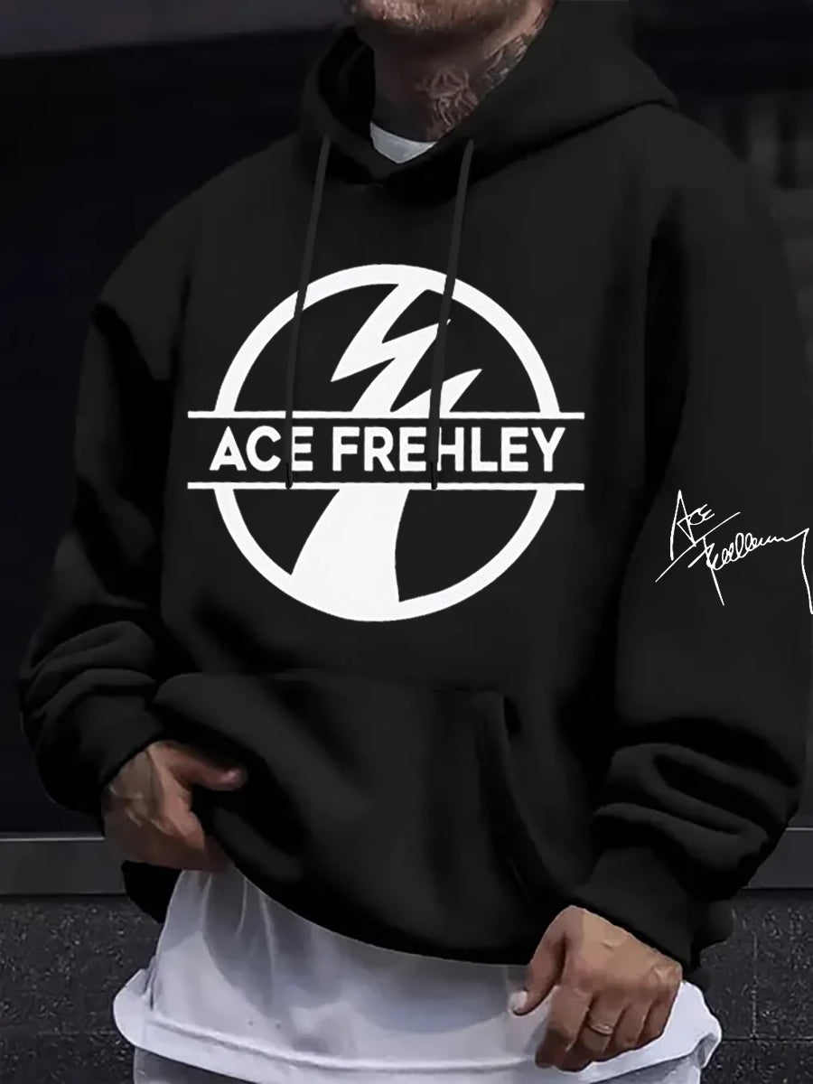 Men's Ace Frehley Printed Hooded Sweatshirt