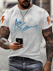 Men's Rock Music Print short-sleeved T-shirt