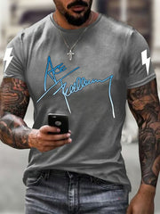 Men's Rock Music Print short-sleeved T-shirt