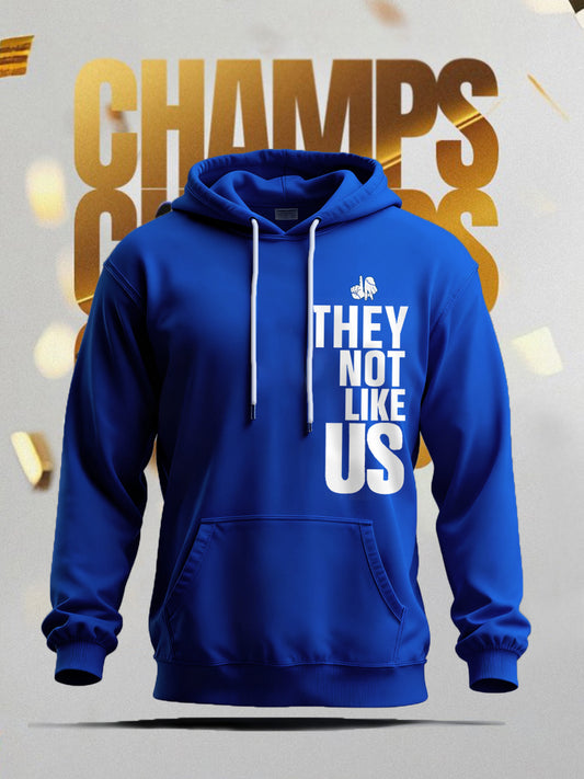 Men's They Not Like Us Baseball World Series Still Champions 2025 Print Casual Hoodie
