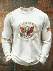 Men's United States 250 Years Waffle Print Casual T-Shirt