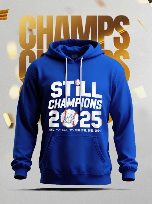 Men's Baseball World Series Still Champions 2025 Print Casual Hoodie