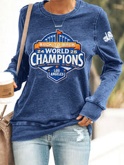 Women's Baseball Champions 2025 Print Casual Sweatshirt