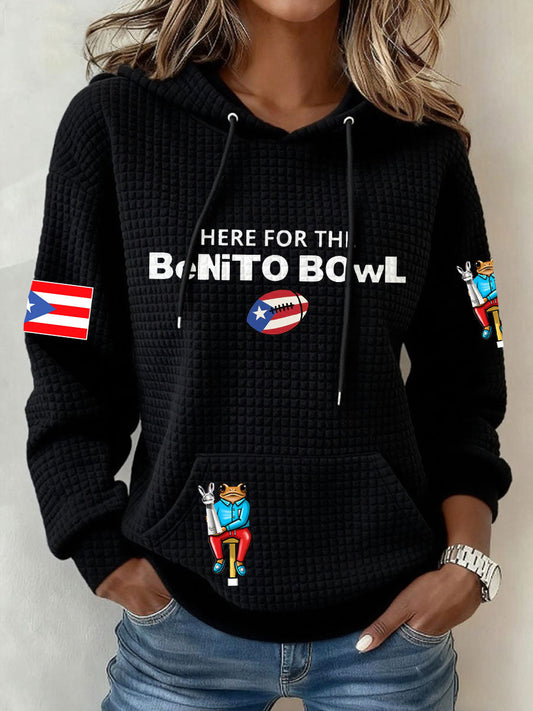 Women's Funny Bunny Football Music Lover Printed Hoodie