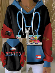 Unisex Bunny Football Music Lover Printed Hoodie