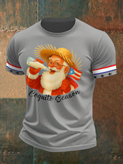 Men's Funny Puerto Rico Christmas Printed Tops