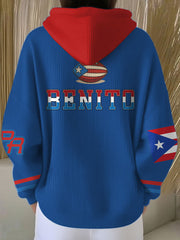 Women's Bunny Football Music Lover Printed Hoodie