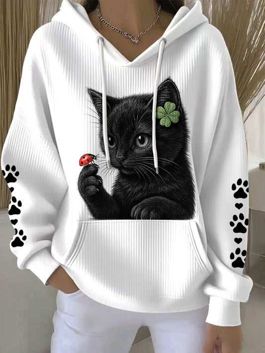 Women's Cat Print Hoodies