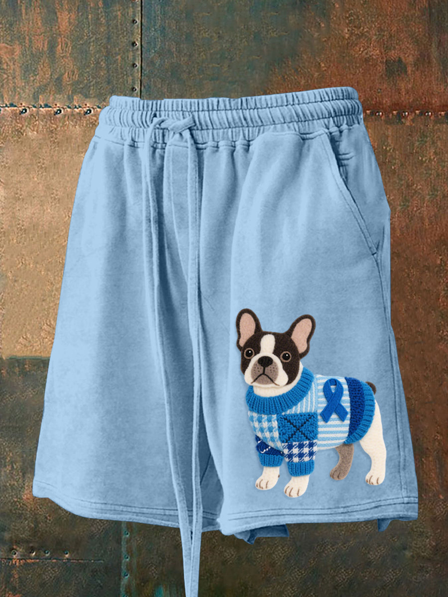 Men's Lovely French Bulldog Felt Pattern Shorts