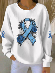Women's Diabetes Awareness Print Casual Sweatshirt