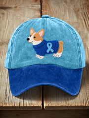 Unisex Felt Art Corgi Pattern Hat