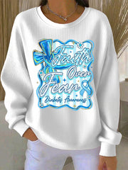 Women's Diabetes Awareness Print Casual Sweatshirt