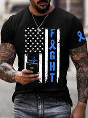 Men's Diabetes Awareness Flag Print T-Shirt