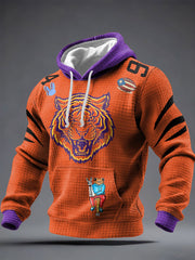 Men's Bunny Music Football Lover Tiger Printed Hoodie