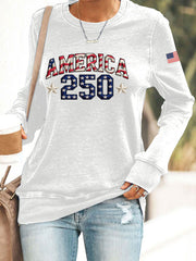 Women's American 250th Anniversary Printed Casual Sweatshirt