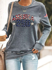 Women's American 250th Anniversary Printed Casual Sweatshirt