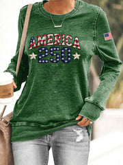 Women's American 250th Anniversary Printed Casual Sweatshirt