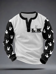 Men's Bunny Music Football Lover Printed Sweatshirt