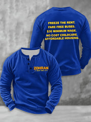 Men's Zohran Mamdani NYC Printed long sleeve shirt