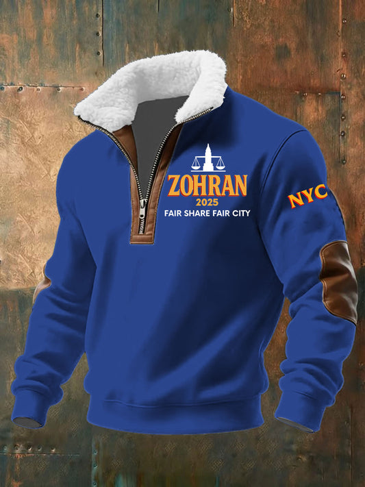 Men's Zohran Fair Share Fair City Baggy Zip-up Hoodie