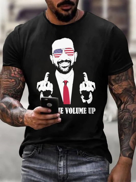 Men's Turn the Volume Up Zohran Mamdani NYC Printed T-shirt