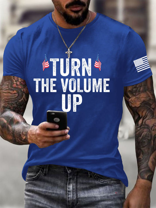 Men's Turn the Volume Up Printed T-shirt