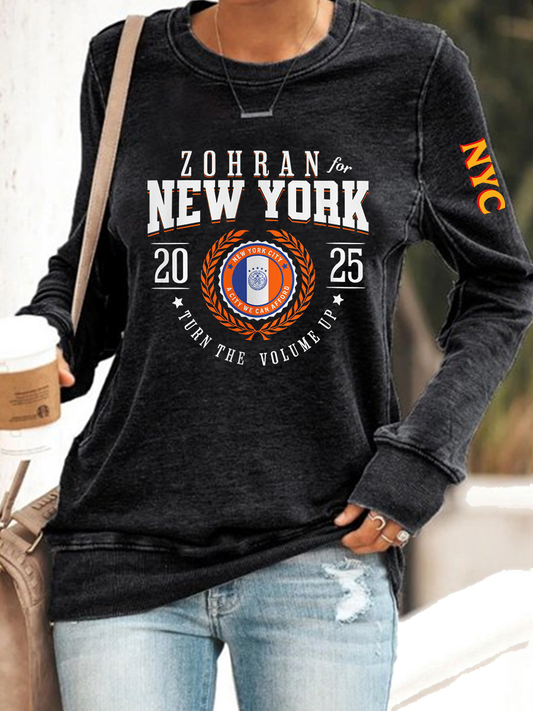 Women's Zohran For New York City Polyester Waisted Sweatshirt