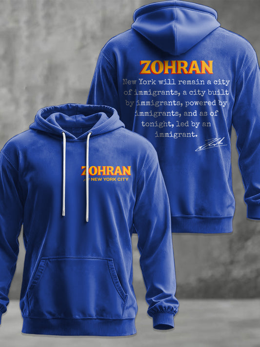 Men's Zohran Mamdani NYC Printed Hoodie