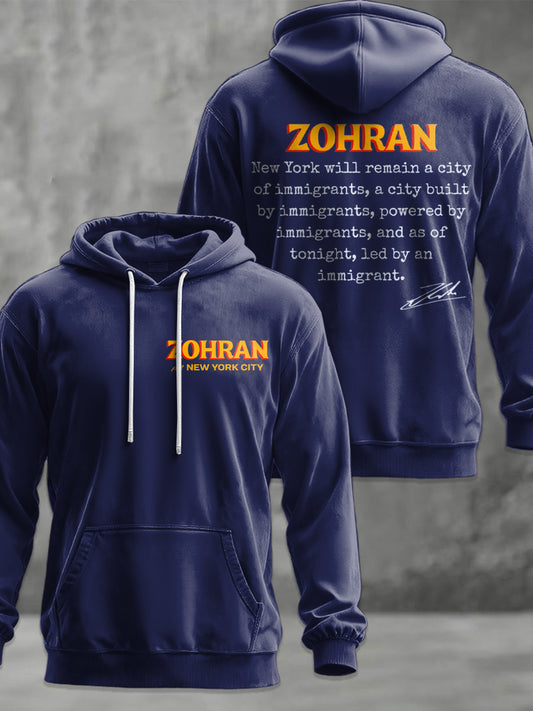 Men's Zohran Mamdani NYC Printed Hoodie