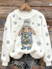 Women's Winter Sweater Rabbit Flannel Hoodie
