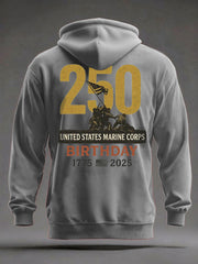 Men's USMC 250th Anniversary Print Casual Hoodie