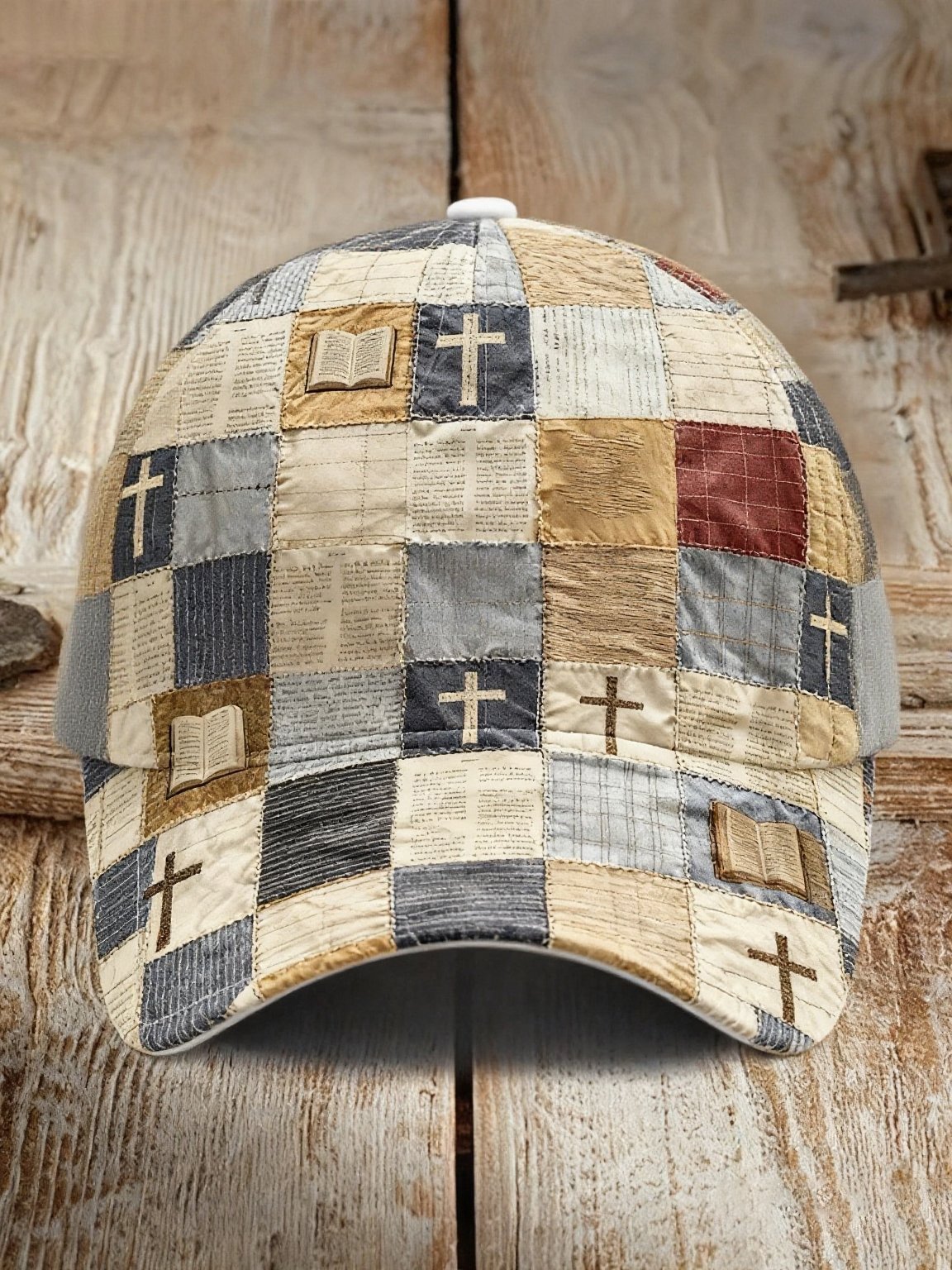 Unisex Patchwork of Faith Print Hat