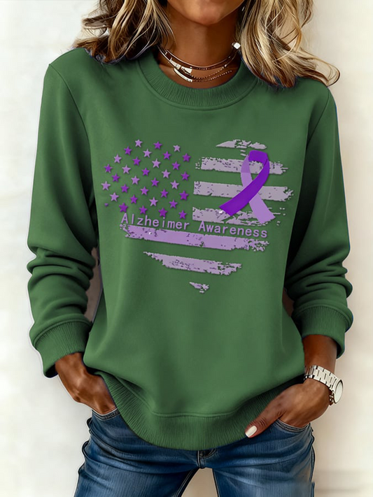 Women's Casual Retro Alzheimer's Awareness Sweatshirt