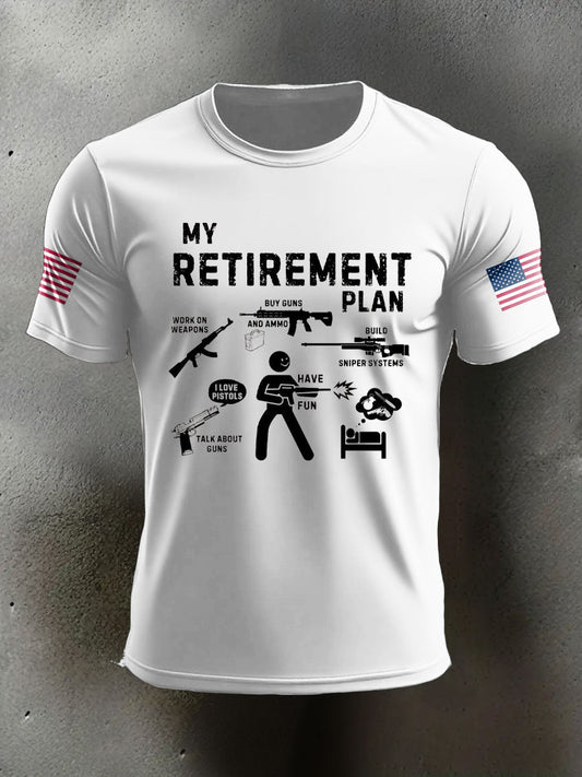 Men's Veteran Retired Printed T-shirt