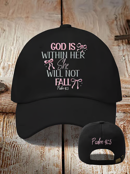 Unisex Retro God Is Within Her She Will Not Fall Psalms 46:5 Print Baseball  Hat